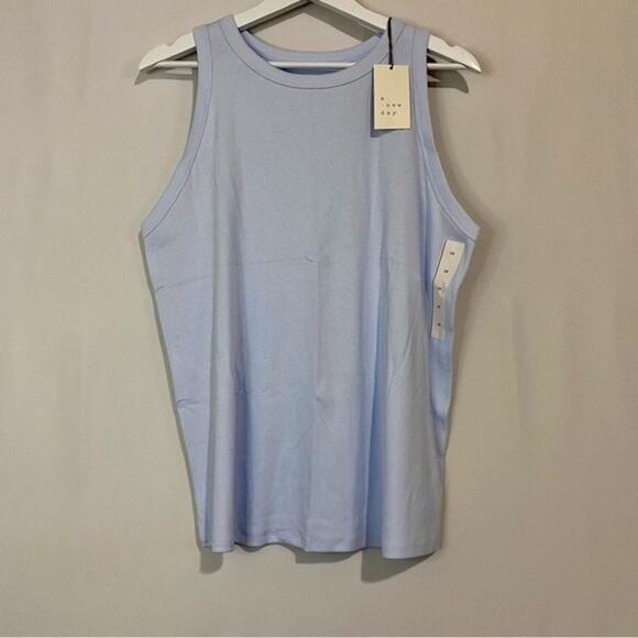 A New Day Women’s Basic Ribbed Tank Top Airy Blue NWT - Picture 1 of 7